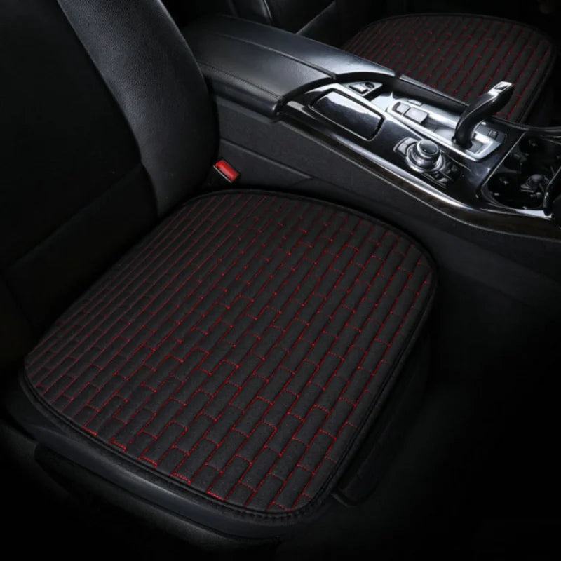 3pcs Universal Size Breathable Non Slip Car Seat Cover Front Seat Protector Cushion Linen Fabric Auto Interior Accessories CM World