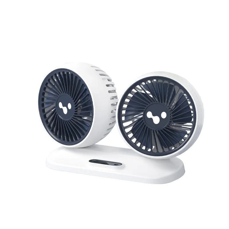 LEIBOO Car USB Fan Dual Head Cooling Air Fan Independent Switch 3-Speed 360 Degree Adjustable Auto Fan Car Electrical Appliances CM World