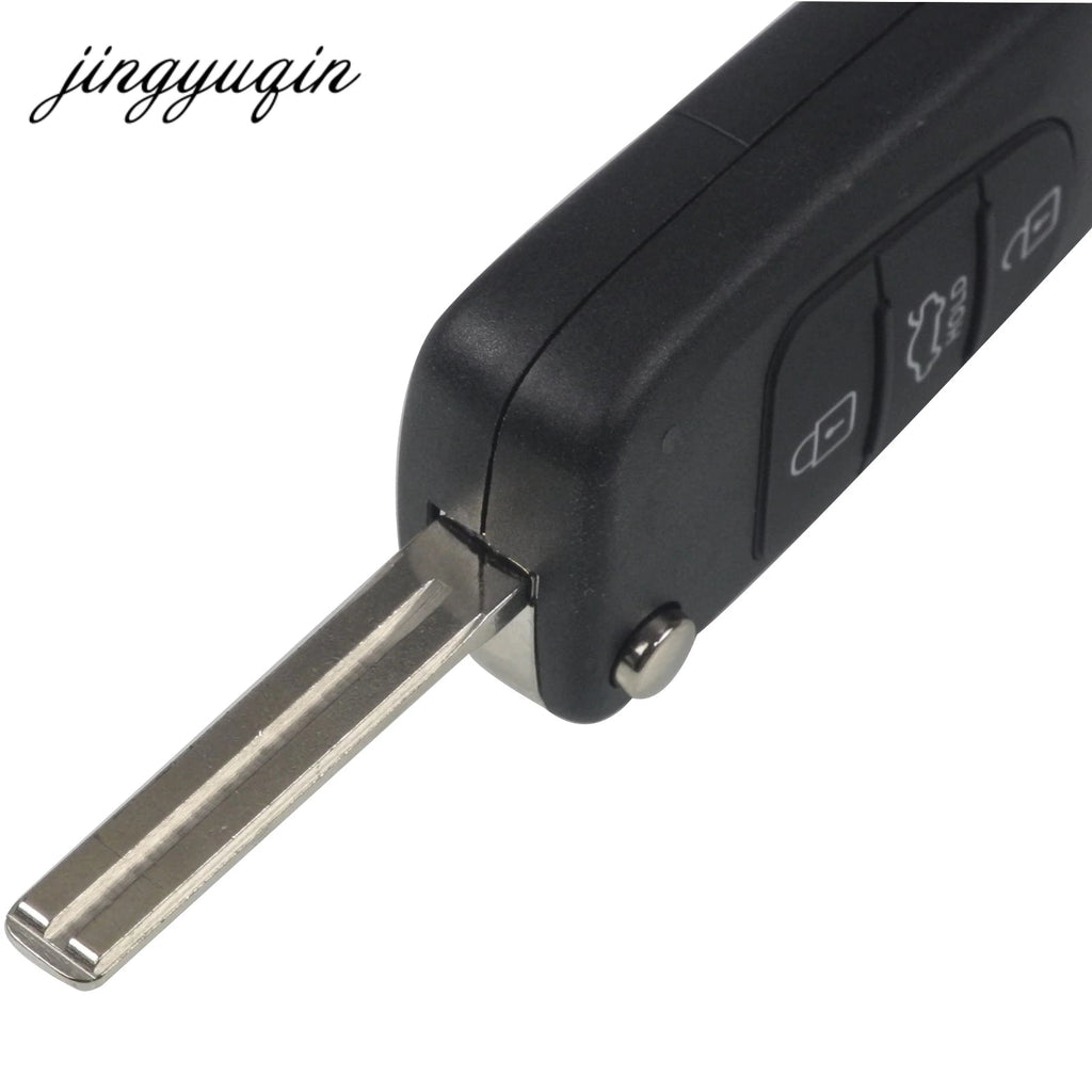 jingyuqin 10pcs Remote Flip Key Shell For KIA K2 K5 For Hyundai ix30 ix35 3 Buttons Car Folding Fob Case With Hold Button FOB CM World