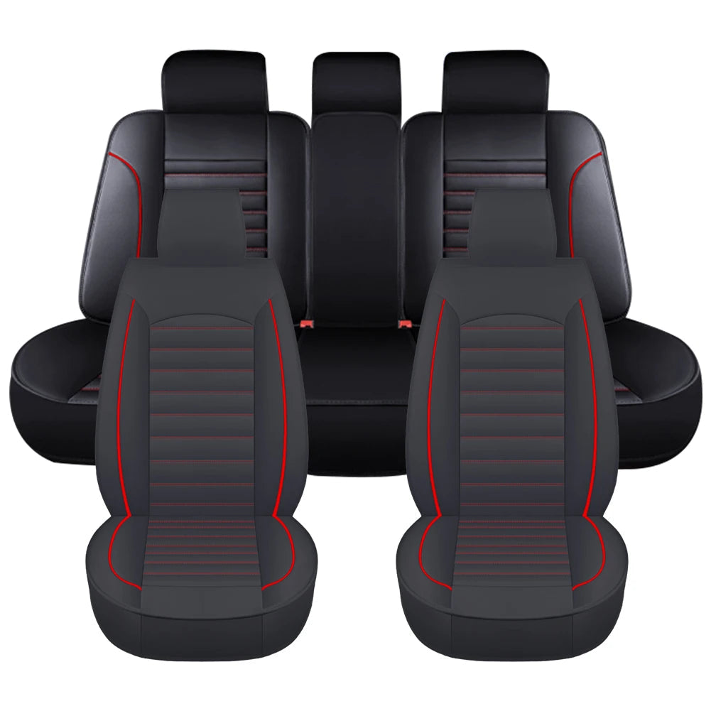 Full Set Leather Automobile Seat Protection Cover Universal Car Seat Covers Soft Automotive Covers Cushion for Car Truck SUV Van CM World