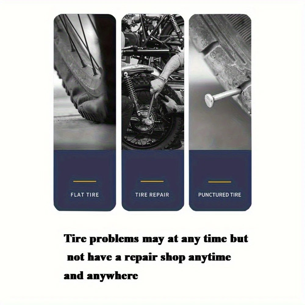 Ultimate Tire Repair Tool Kit - Emergency Puncture Fix with Tire Strips & Plug Tools for Cars, Motorcycles, Trucks, and Bicycles CM World