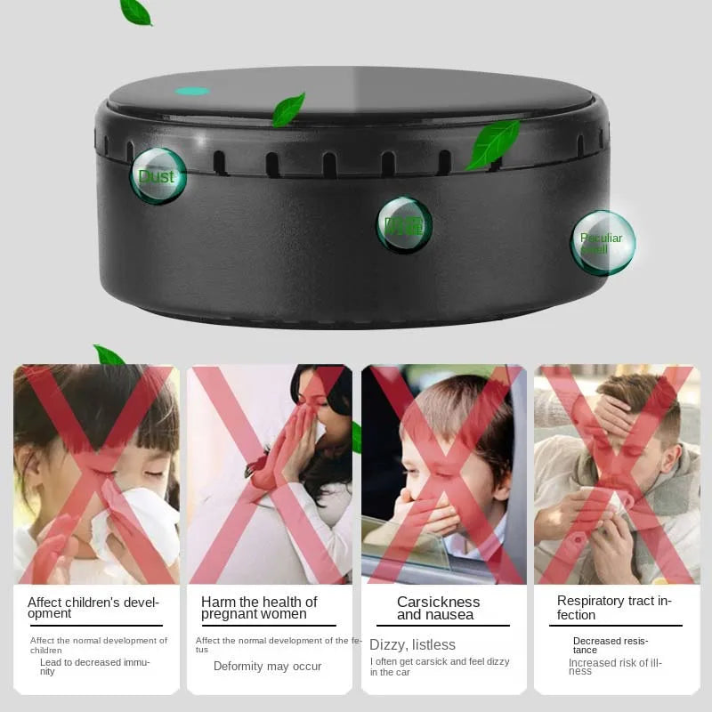 New Air Purifier Home Car Dual-Purpose Solar Anion Formaldehyde Odor Removal Disinfection Odor Cleaner Mini Car Air Purifier CM World