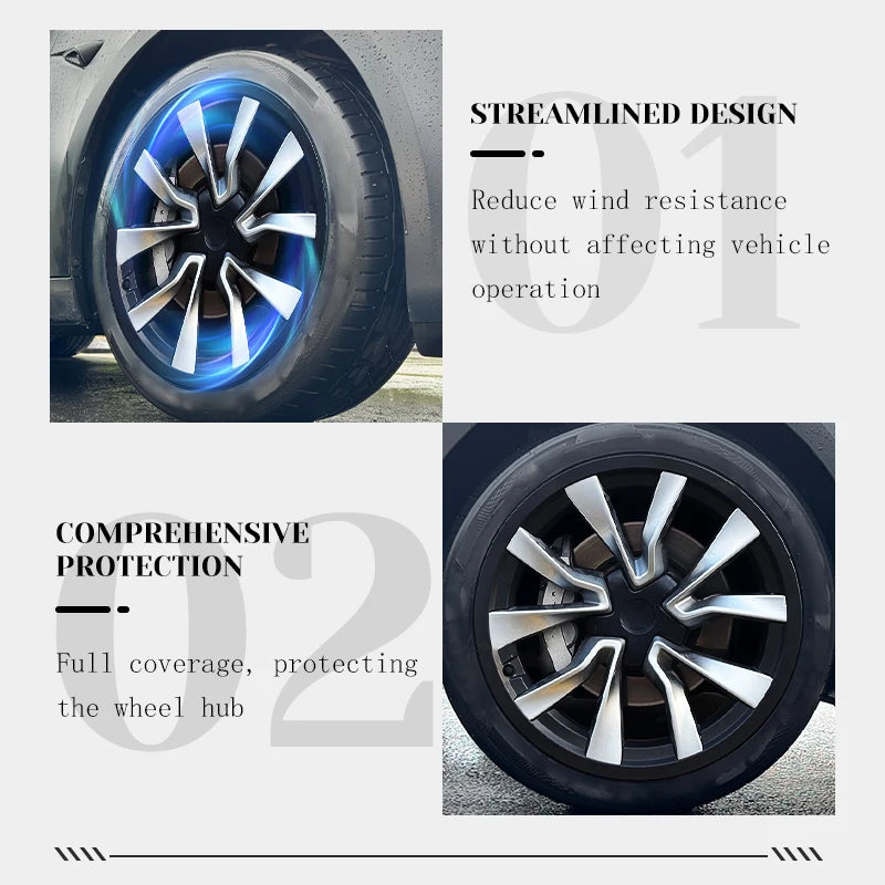 TSLLUG 4PCS 19 Inch Ring Protection Wheel Cover Design For Tesla Model 3 Highland 2024-2026 Hight Protective Rim Cover
