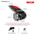 720P USB Dash Cam with ADAS & 170° Wide Angle – HDR/WDR Night Vision for Android Car Player Car Mobile World