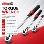 Torque Wrench Adjustable Click Ratchet Preset 1/4 3/8 1/2 Inch for Car Motorcycle Repair Maintenance Tool