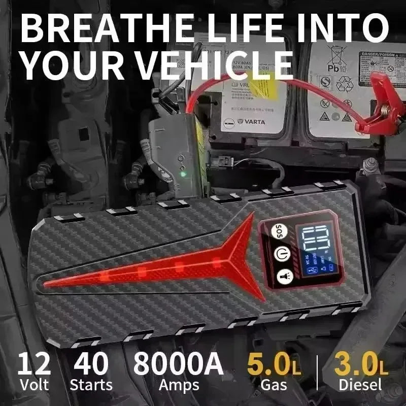 Car Jump Starter 8000A Battery Charger 298000mAh Emergency Power Bank Booster for 12V Gas and Diesel Vehicles CM World