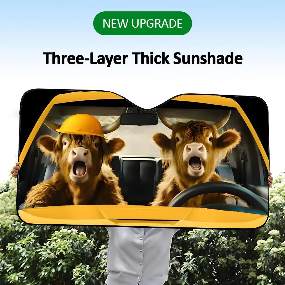 rhino cute Sun Visor Sun Visor Car Windshield Sunshade UV Protection Reflective Foldable Heat Insulation Cover