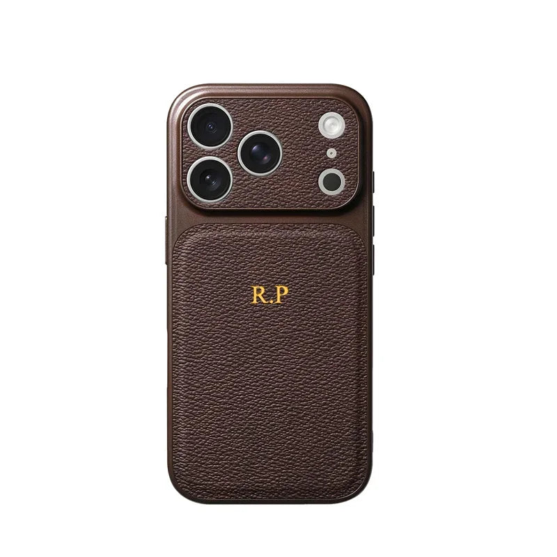 Personalise Gold Silver Initials Letter Leather Case For iPhone 15 14 13 17 Pro Max 14 16 Plus 17 Air Luxury Lens Protection Cas Car Mobile World