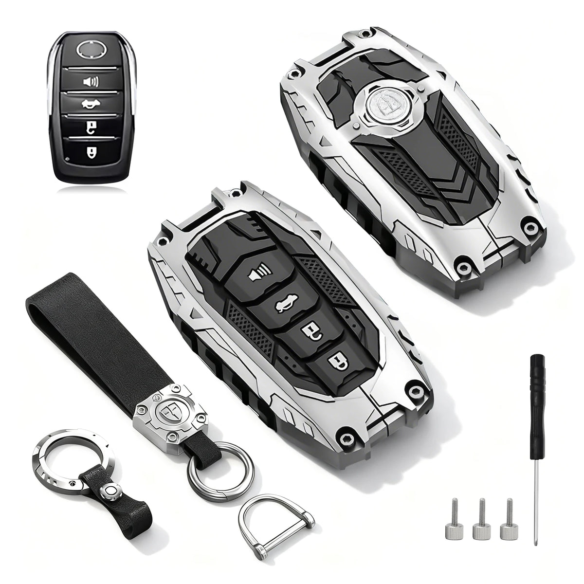 Heavy Key Fob Cover Protector for Toyota 2019-2024 RAV4,Corolla Cross,Tundra,Venza,Land Cruiser,Fortuner,Grand Highlander,Hilux