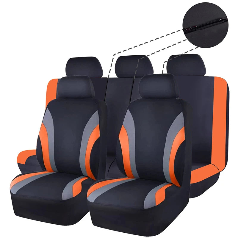 Polyester Fabric Car Seat Covers Rear Seat Backest With 3 Zipper Can Split Universal Size Seat Covers Fit For Most Car SUV Truck
