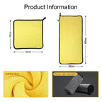 Car Wash Microfiber Towel 30x30/60CM Car Cleaning Drying Cloth Hemming Car Care Cloth Detailing Car Wash Towel CM World