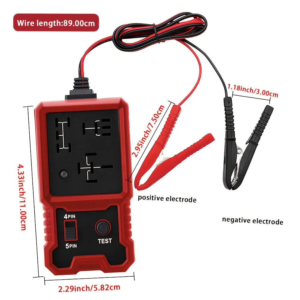 12V Car Relay Tester with Battery Clip - Universal 4/5 Pin Compatibility, Car Diagnostic Tool, Car Repair Kit, Durable and Sturdy, Car Diagnosis | Sturdy Structure | Durable Automotive Tools, Automotive Relay Tester CM World
