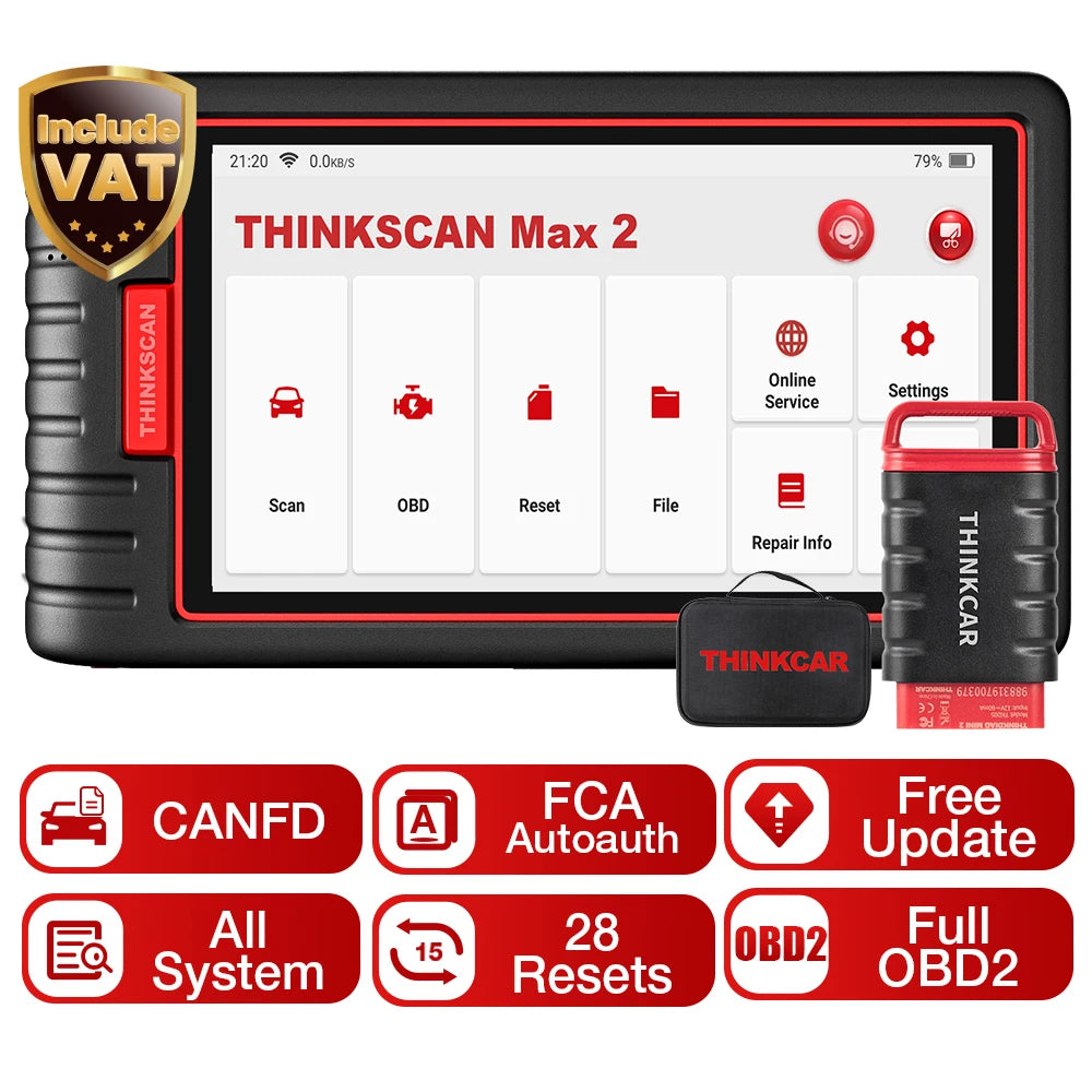 Thinkcar Thinktool Max 2 Automotive Scanner Professional Car Diagnostic Tools CAN-FD Full System Diagnostic Auto OBD2 Scanners