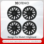 4PCS Wheel Cap 18 Inch Turbine Automobile Hubcap for Tesla Model 3 Highland 2024-2026 Hub Cap Performance Replacement for Tesla