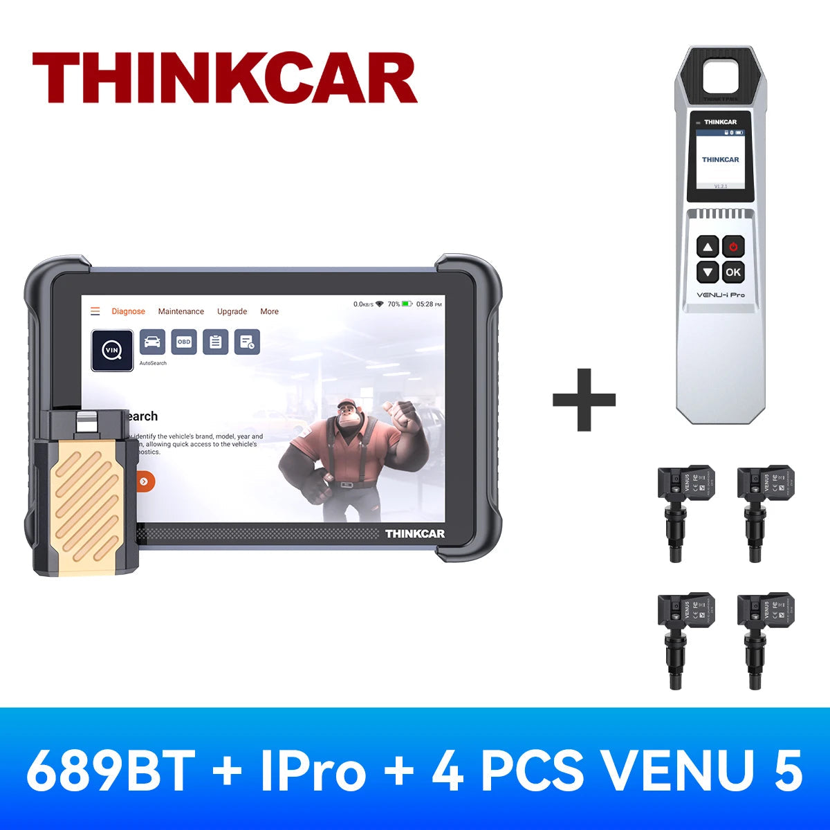 THINKCAR THINKSCAN 689BT Professional Key Programmer Automotive Diagnostic Tool Bidirectional Obd ECU Coding CANFD DOIP 34 Reset Car Mobile World