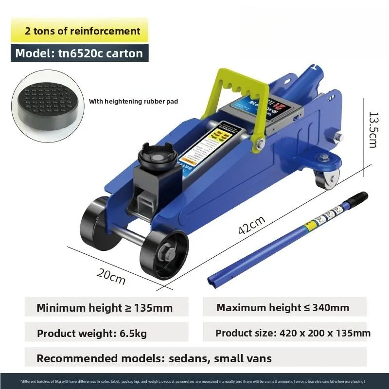 New Horizontal Hydraulic Jack SUV Tire Changing Tool Car Car Oil Pressure 1.5 Tons 2 Tons Car Tools