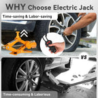 3Ton 12V Electric Scissor Car Jack Kit, Portable Auto Lift with 17.7" Range for SUV/Sedan CM World