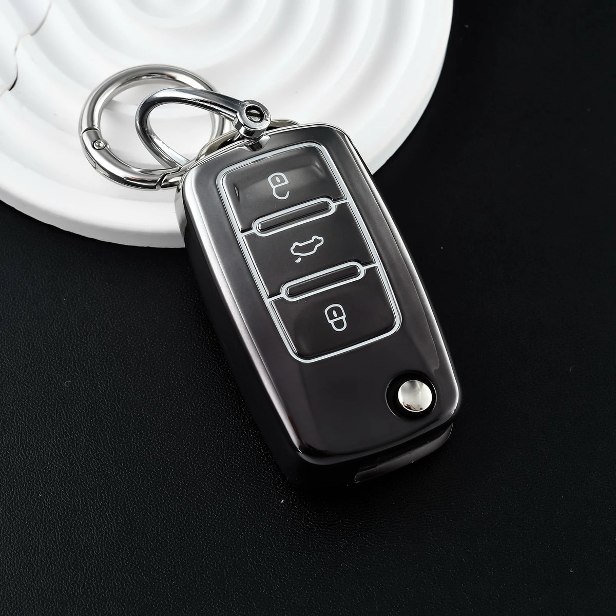 Car Key Case Cover Keychain For Volkswagen VW Polo Golf Passat Tiguan Beetle Caddy T5 Up Eos Skoda Octavia Seat Leon Altea