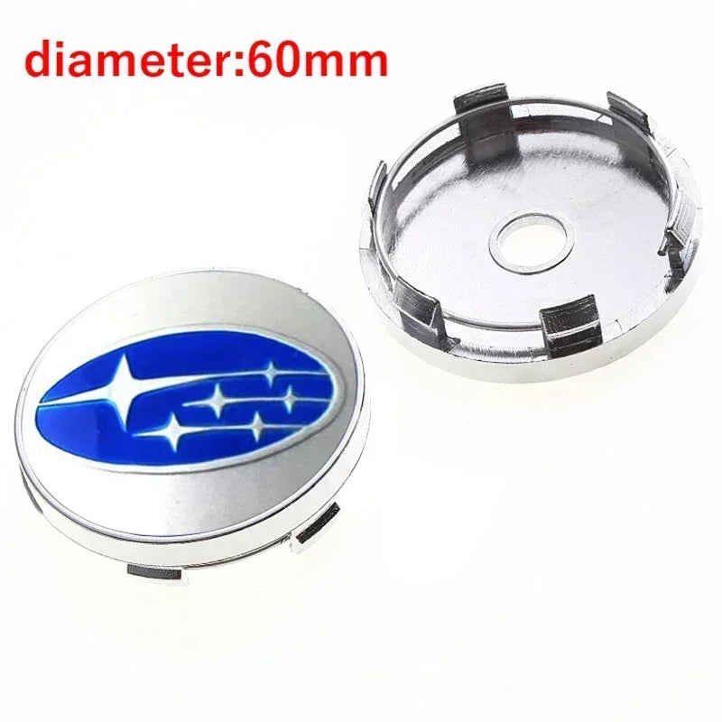4pcs 60mm Car Wheel Center Caps for Subaru WRX BRZ DRL XV STI Outback Forester Impreza Tribeca Auto Wheel Hub Cover Decoration CM World