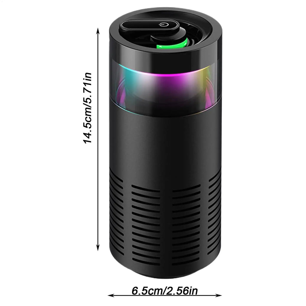 Mini Car Air Purifier Negative Ion Ionizer Odor Eliminator ForSmoke Pet Smell Aroma Ambient Light Air Freshener Car Interior