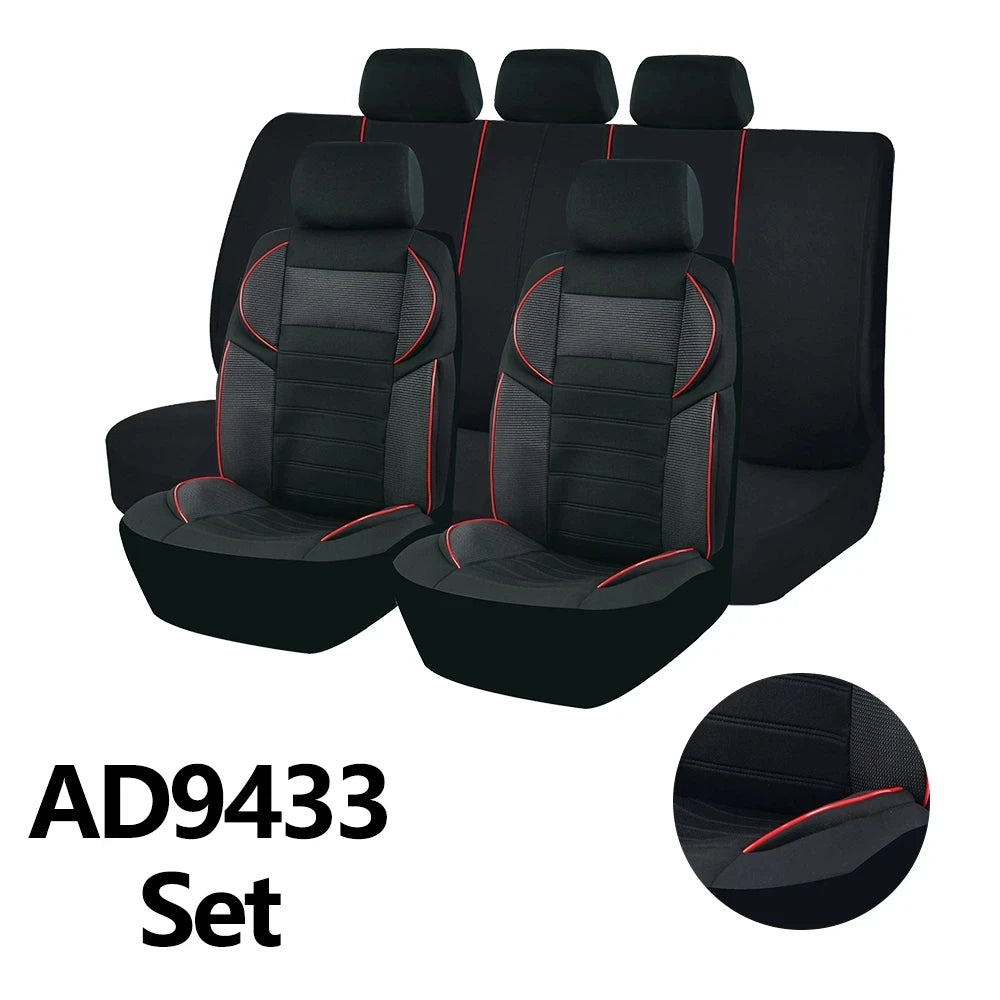 4MM Sponge Car Seat Covers 5D Design Car Accessories Interior Universal Size Fit For Most Car With Side Armrests CM World