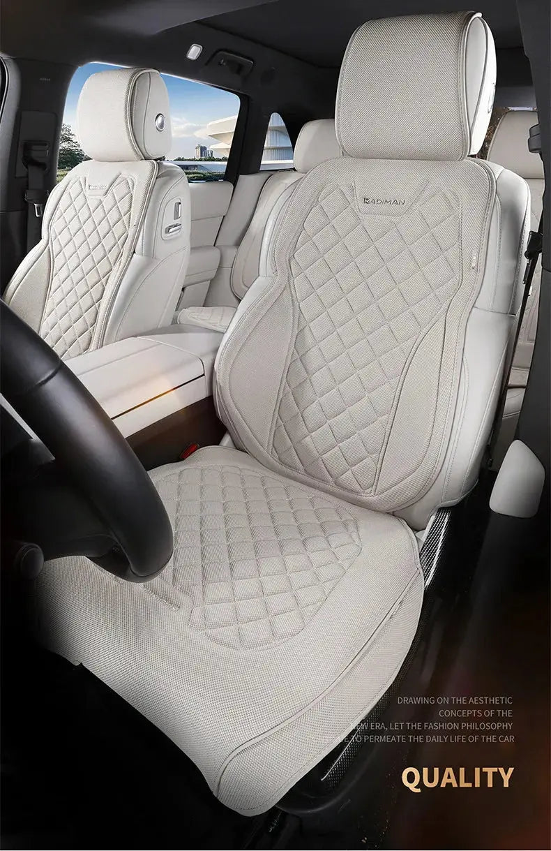Universal High Quality Linen Car Seat Full Cover Breathable Flax Luxury Car SUV. Seat Cushion Seats Full Cover Protection Car Mobile World