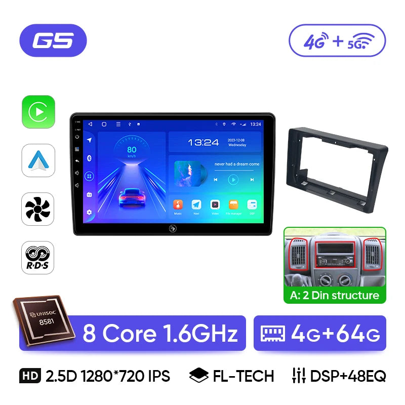 Ainavi Car Radio For Fiat Ducato Citroen Jumper Peugeot Boxer 2006-2024 Wireless Carplay Android Auto Car Multimedia DSP BT 2Din CM World