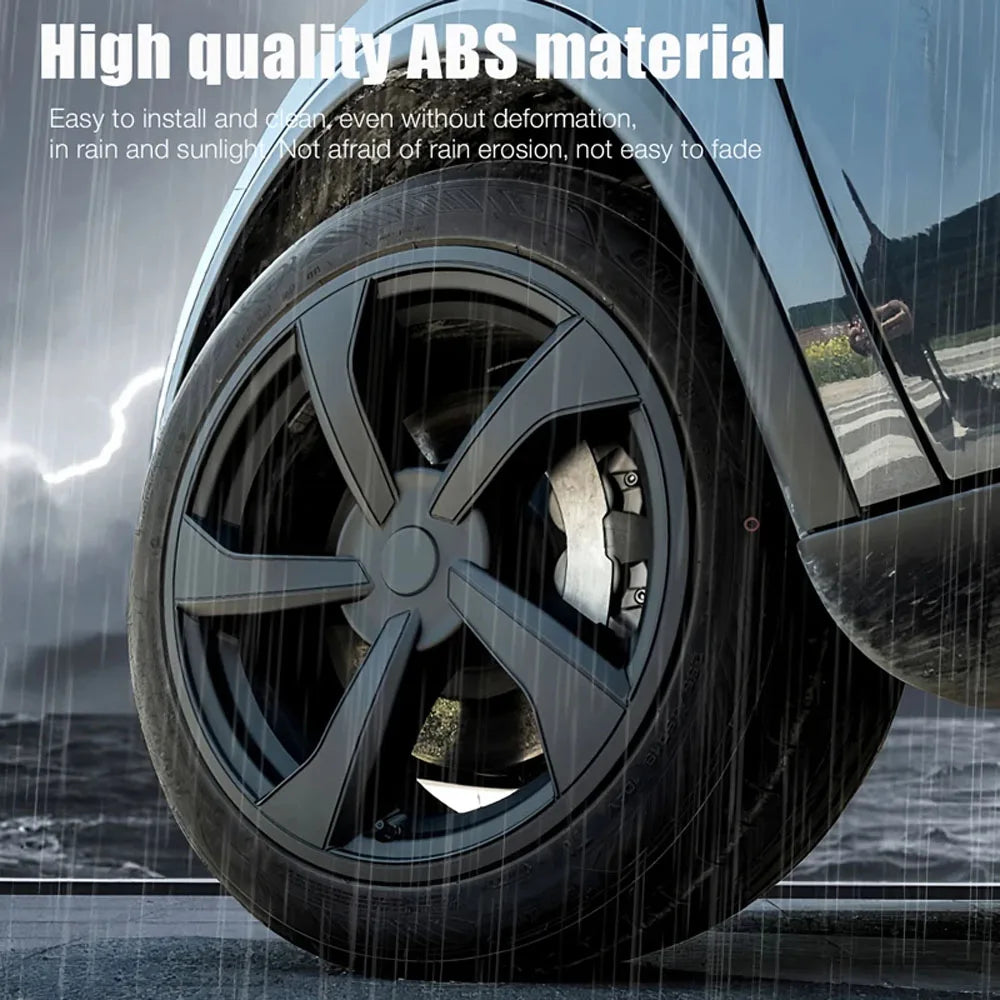 4PCS Hub Cap for Tesla New Model Y Juniper 2025 2026 Car Replacement Wheel Cap 19 Inch Performance Automobile Hubcap Full Cover CM World