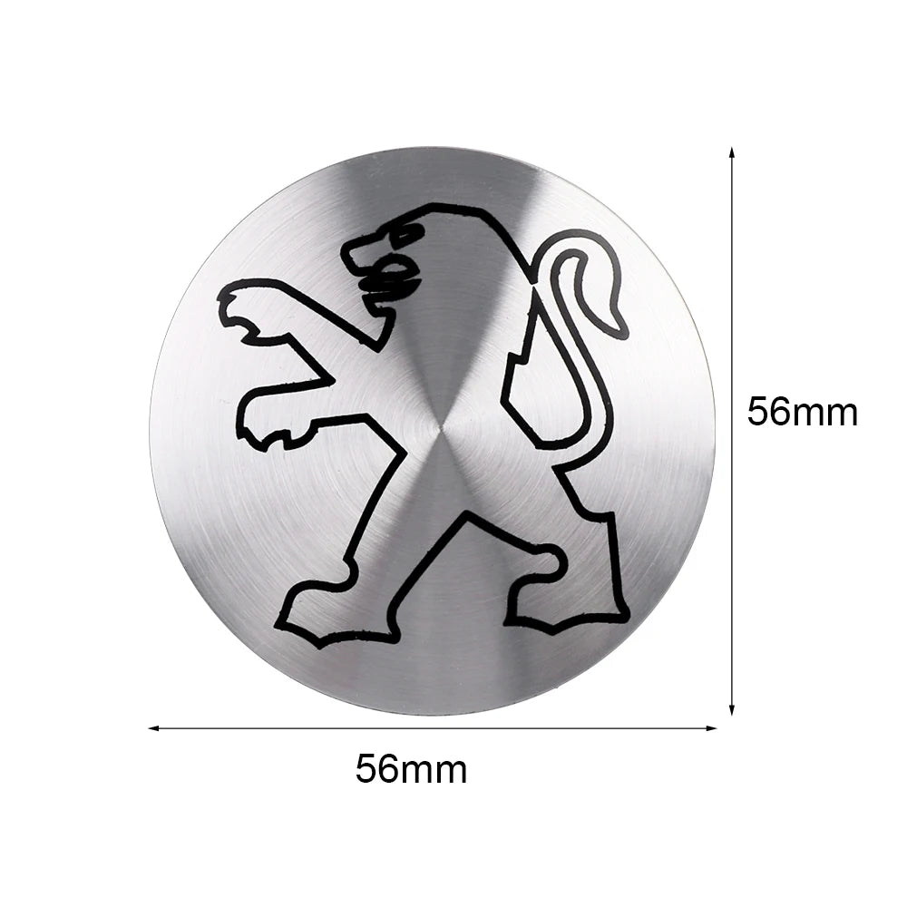 4Pcs 56mm Car Wheel Center Hub Caps Badge Sticker Decals For Peugeot 407 508 2008 5008 307 308 206 207 3008 Auto Accessories