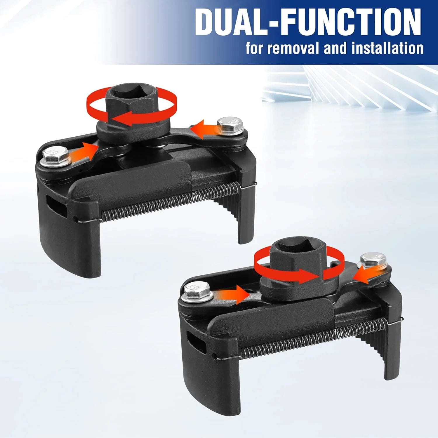 Universal Adjustable Two-Jaws Oil Filter Wrench 60-80mm Steel Remover Fuel Cast Black for Auto Car Motorcycle Maintenance Car Mobile World