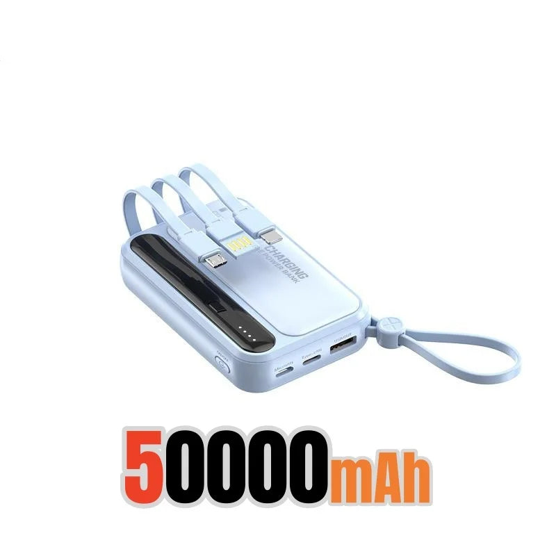 500000mAh Power Bank BuiIt in 4 Lines Super Fast Charging Large Capacity Portable External Battery for All Phones 2026