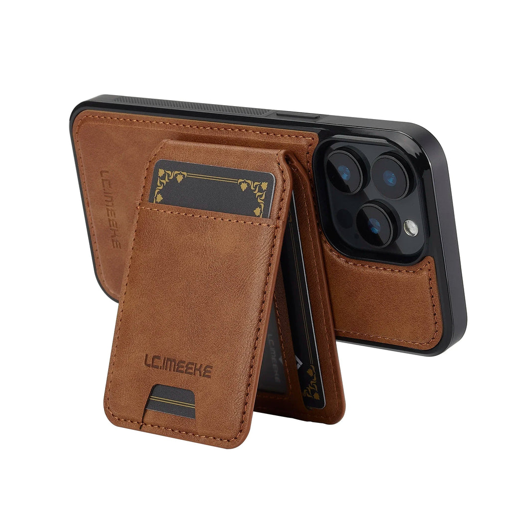 2 In 1 Detachable Leather Case For iPhone 16 17 Air 16E 15 14 13 12 11 Pro XS Max XR 8 Plus SE Mini Card Pocket Magnetic Cover