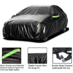 Universal Full Sedan Car Cover Waterproof Sun Rain Snow UV Protection Black Zipper Design Car Case S-XXL Sizes