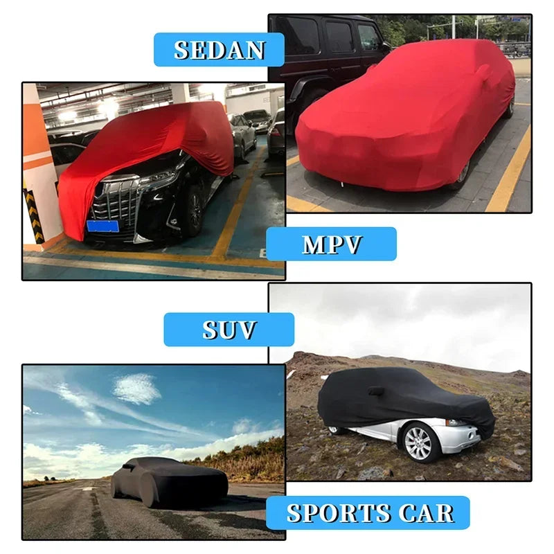 Universal Car Cover Customize Stretch Cloth Cover Beauty Styling Sunproof Dustproof Resistant Protection for BMW Benz Audi Mazda Car Mobile World