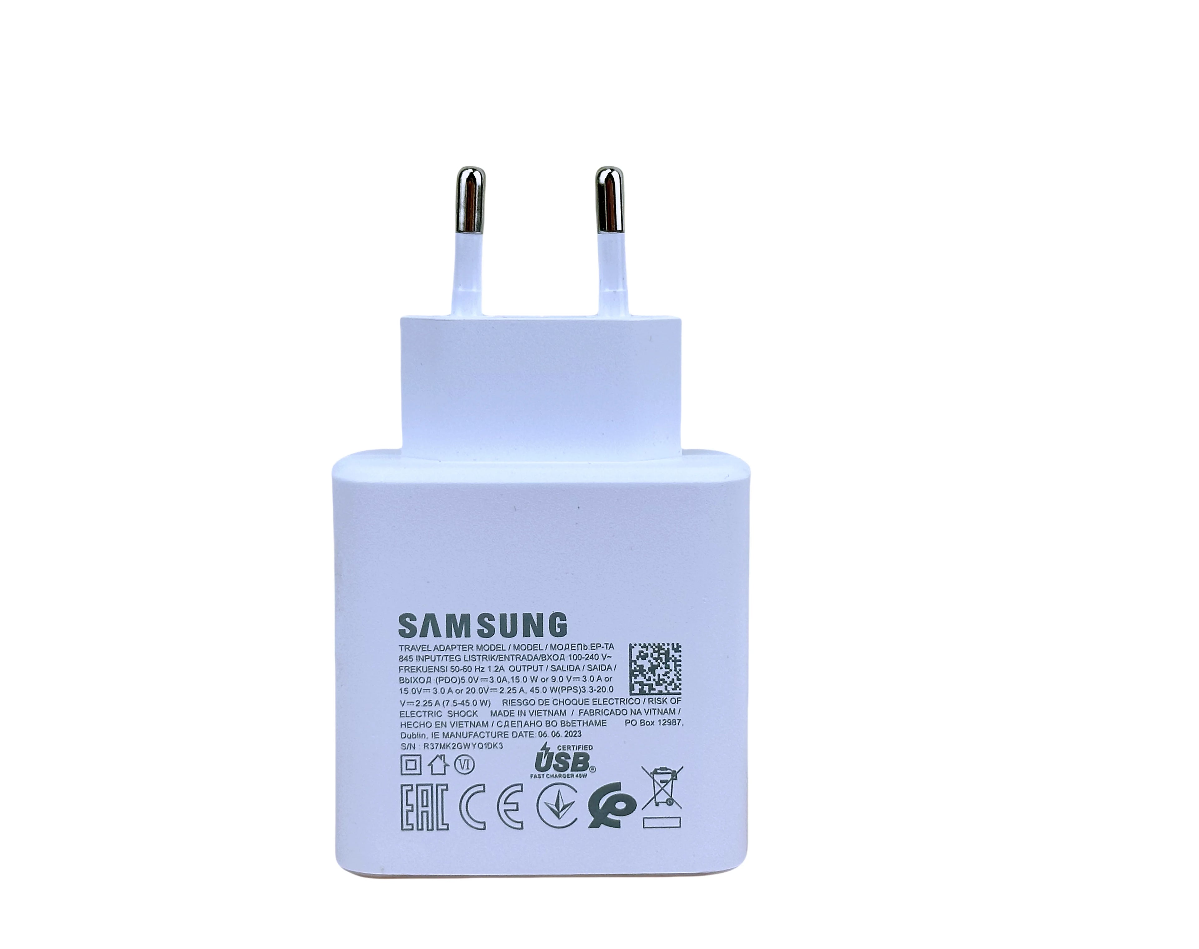 Original Samsung Charger 45W Super Fast Charge Type C Adapter For Galaxy S23 S24 Ultra S20 S22 S21+Z Fold 5 4 3 Flip 5 4 3 Phone Car Mobile World