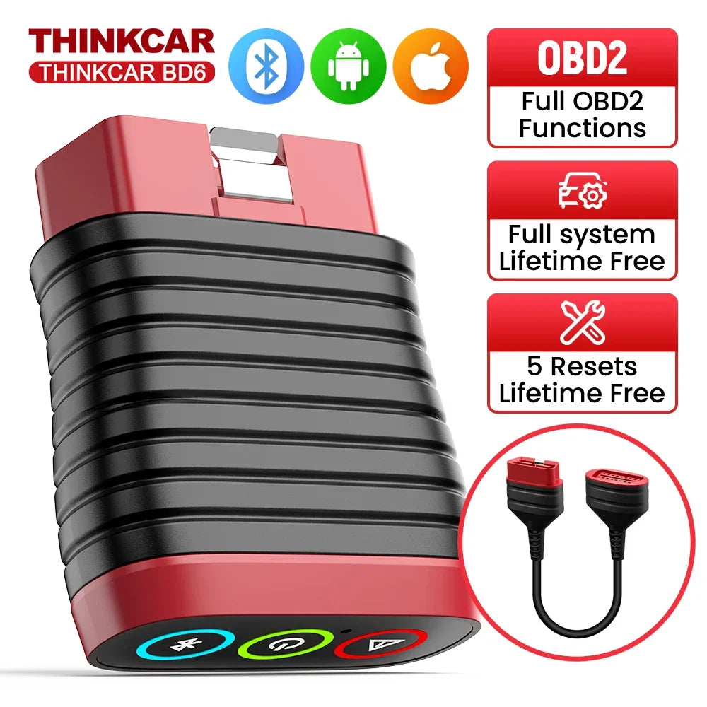 Lifetime Free Update THINKCAR BD6 obd2 Scanner Bluetooth,  All System Diagnostic Tool 5  Reset for 120 Car Brands iOS & Android Car Mobile World