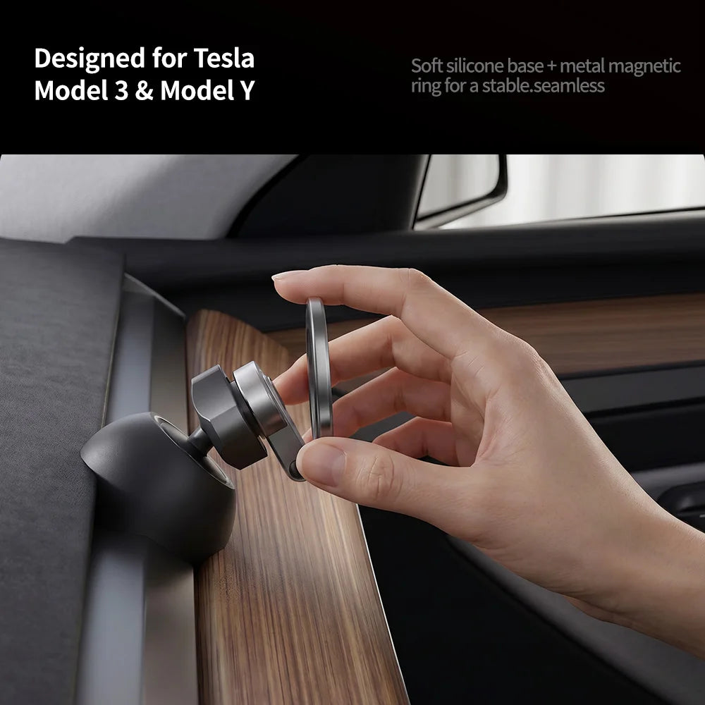 YZ for Tesla Car Phone Holder Model 3 Y 2021-2024 Silicone Magnetic Phone Mount Folding Bracket for ALL Phone Accessory MagSafe