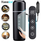 Electric Kettle 12V24V Portable Car Heating Cup 500ml Travel Heating Touch Screen Intelligent Adjustable Temperature Thermal Cup CM World