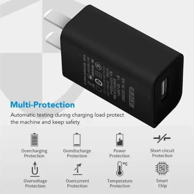 USB Wall Charger USB-A 5V 1A AC Power Adapter US Plug for iPhone 16 Samsung Xiaomi Console Camera Travel Charging Phone Adapters