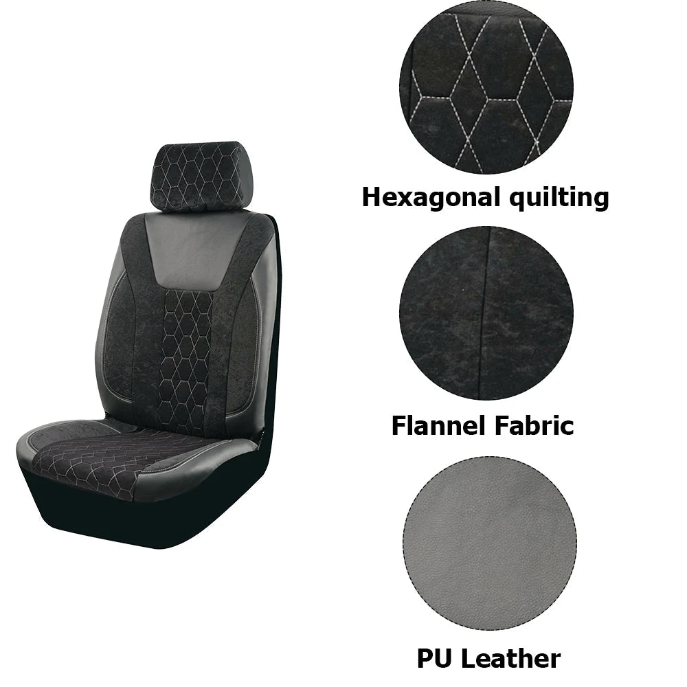 Universal 4mm Sponge Flannel Leather Winter Car Seat Covers Fit for most Car Suv Truck Van Car Accessories Interior CM World