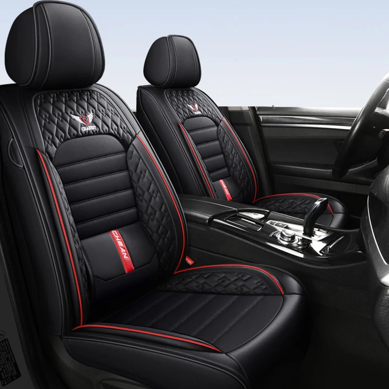 5-seat universal car seat cover, new nappa leather ice silk fixed lumbar support, four-season universal, suitable for most cars CM World