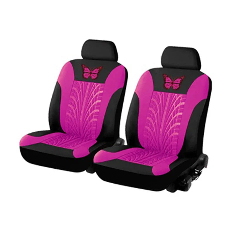 Car Seat Cover Full Set, Universal Butterfly Pattern Embroidery Auto Seat Cover Set CM World
