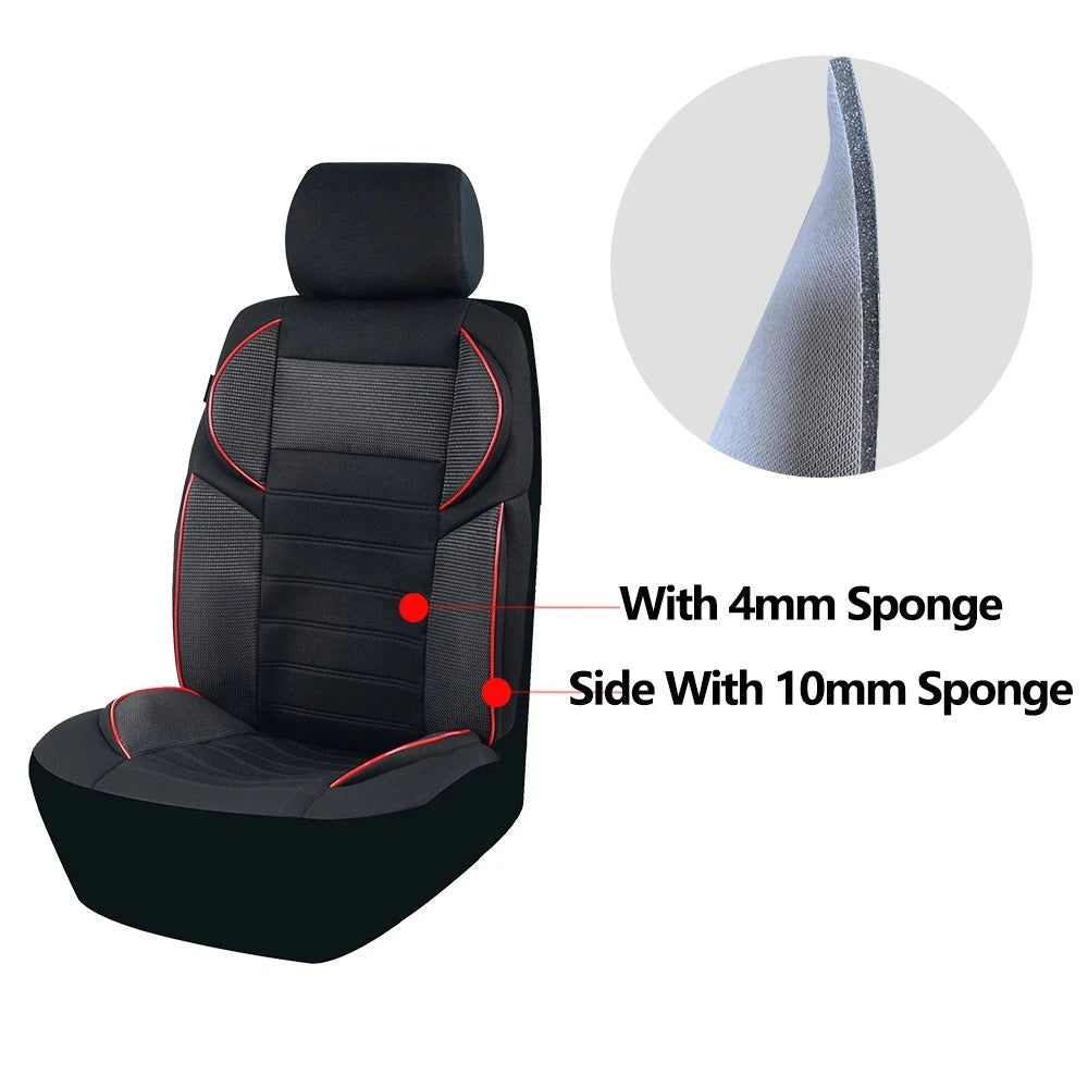 4MM Sponge Car Seat Covers 5D Design Car Accessories Interior Universal Size Fit For Most Car With Side Armrests CM World