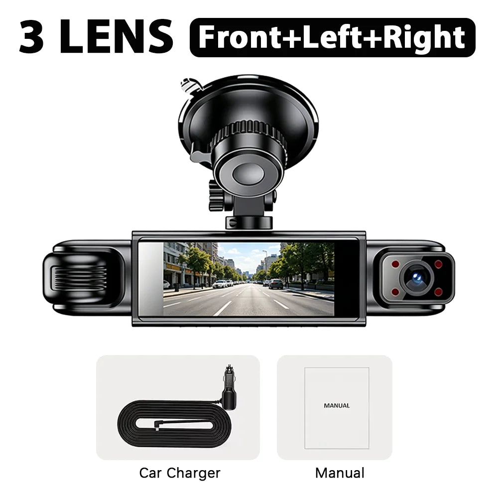 Car DVR Dash Cam 3/4 Lens Black Box FHD 1080P Night Vision 24h Parking G-Sensor Loop Recording Video Recorder Car Cameras Car Mobile World
