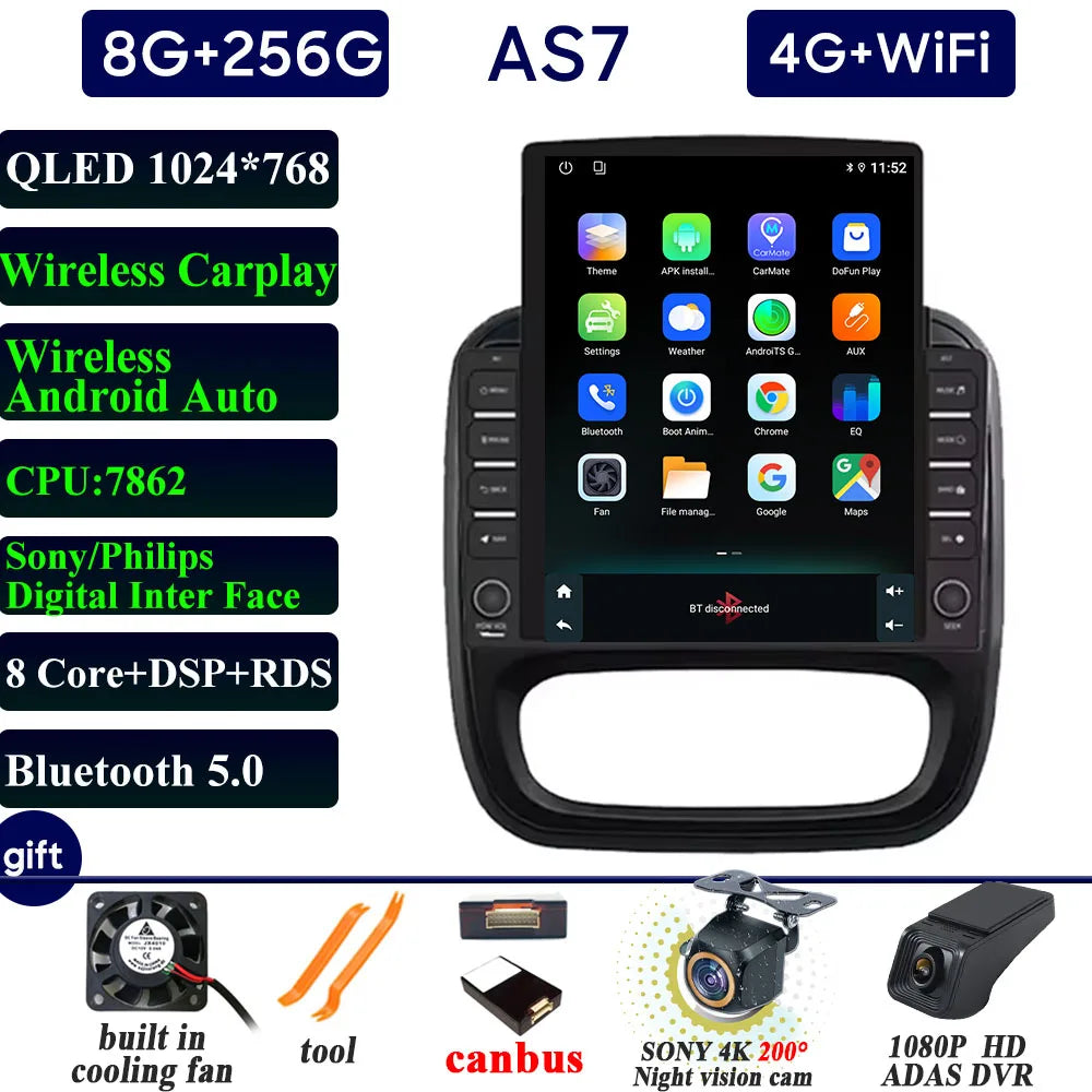 Car Radio Carplay For Renault Trafic 3 14-21 For Opel Vivaro B Android Auto Car Monitor Android 16 Navigation GPS No 2din 4G BT