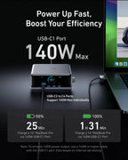 Anker Prime Charger, 250W / 200W GaN Prime USB C Charging Station, Ultra-Fast 6-Port, 2.26" LCD Display And Smart Control Dial
