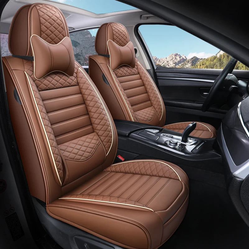 Luxurious PU leather  car seat cover, 3D wing & fixed lumbar support - Soft, comfortable and durable, suitable for most Car CM World