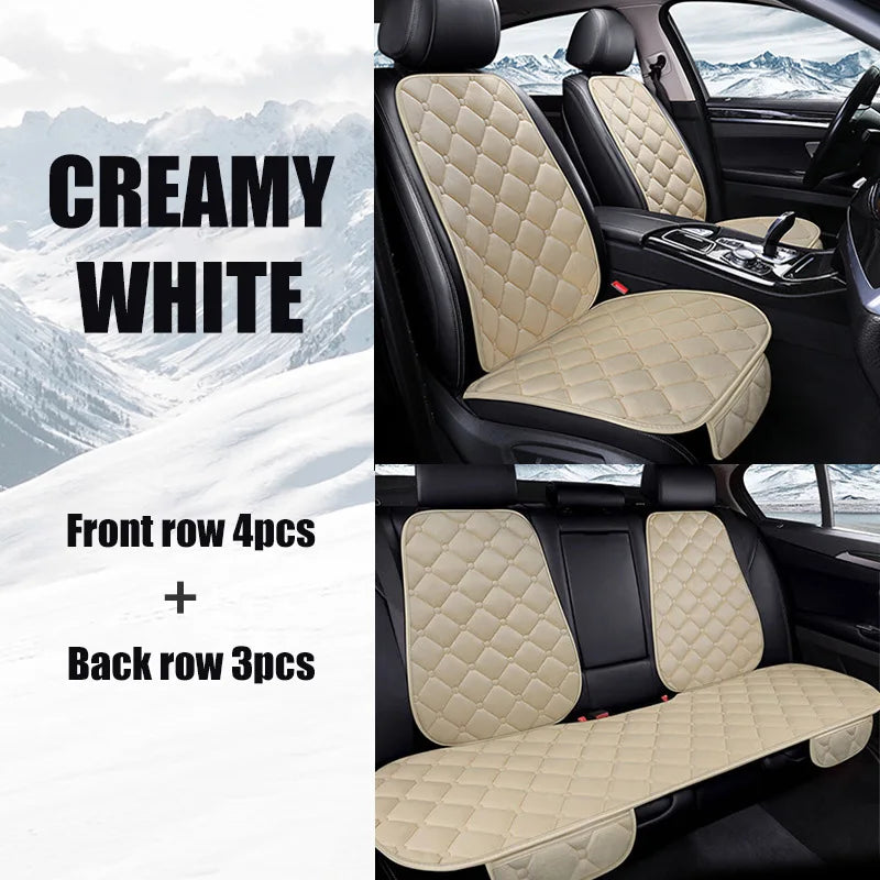 7PCS Set Warm Plush Car Seat Cushion Cover Backrest Front Rear Seat Protector Case Wear-resistant Universal Auto Accessories