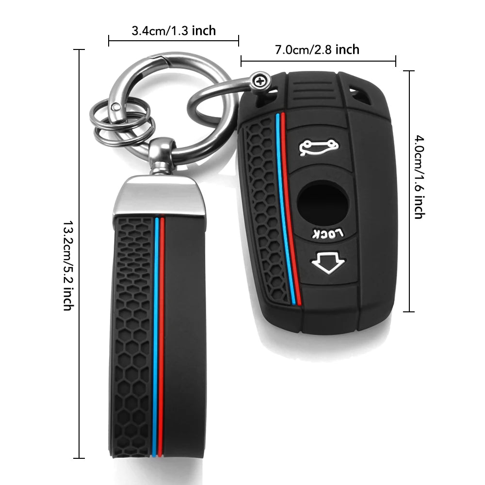 Silicone Car Key Case Key Chain For BMW E60 E61 E70 E81 E87 E90 E91 E92 X1 X5 X3 1 3 5 6 Series Z4 Keychain Accessories CM World