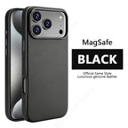 Official Magnetic Leather Case for Apple iPhone 17 Pro Max 16 13 12 14 15 Plus Original MacSafe for MagSafe Cover Accessories